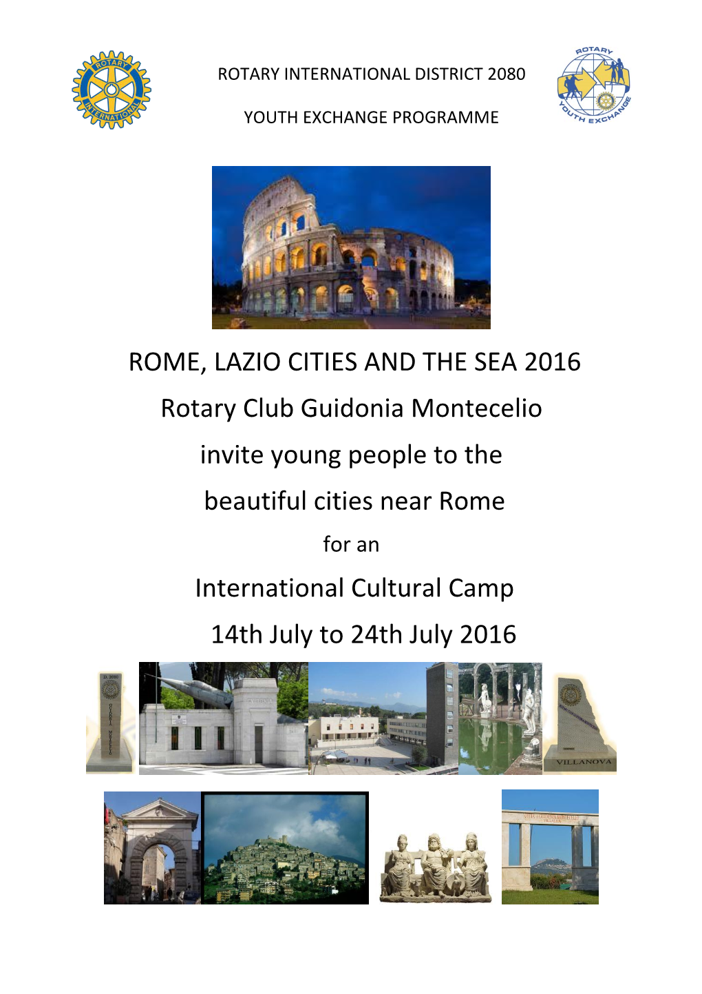 ROME, LAZIO CITIES and the SEA 2016 Rotary Club Guidonia