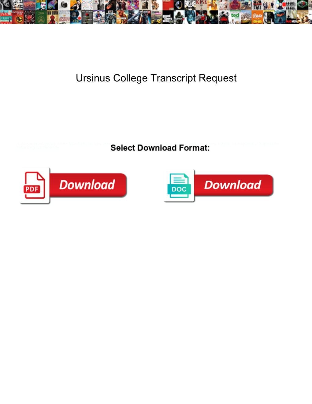 Ursinus College Transcript Request