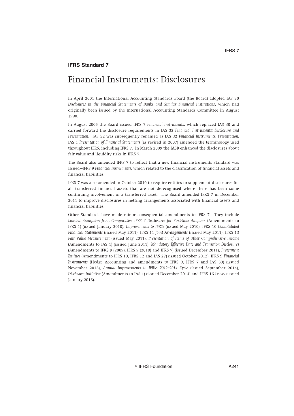 Financial Instruments: Disclosures