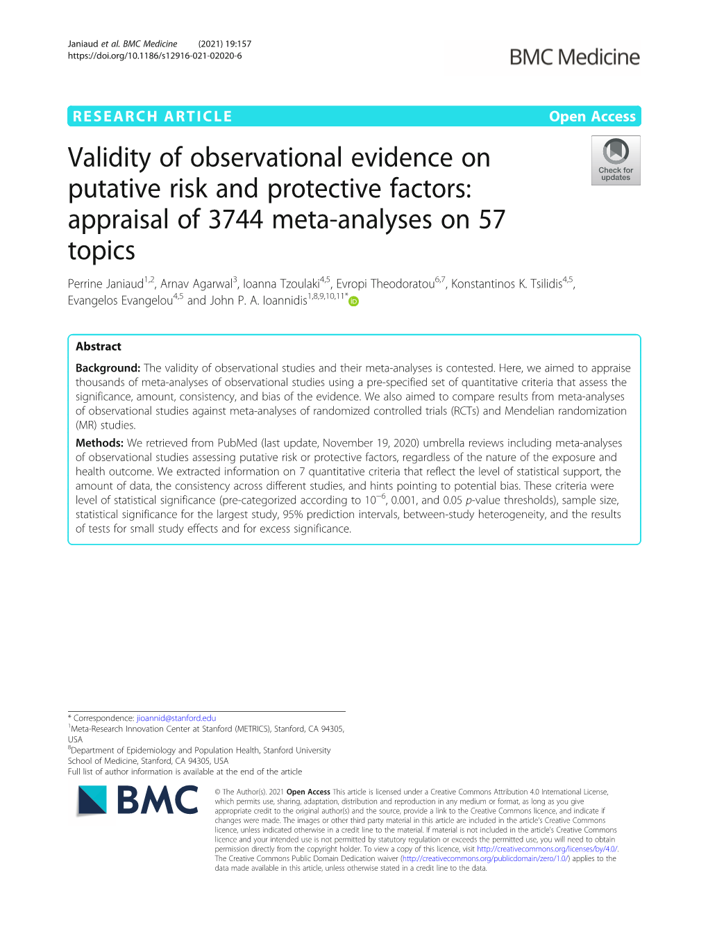 Validity of Observational Evidence on Putative Risk and Protective Factors