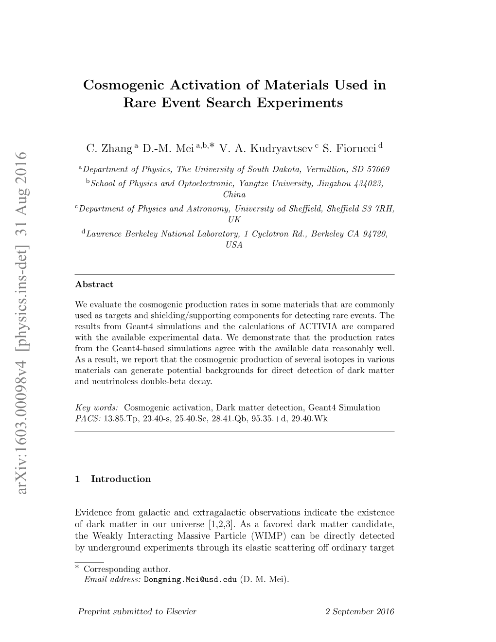 Arxiv:1603.00098V4 [Physics.Ins-Det] 31 Aug 2016