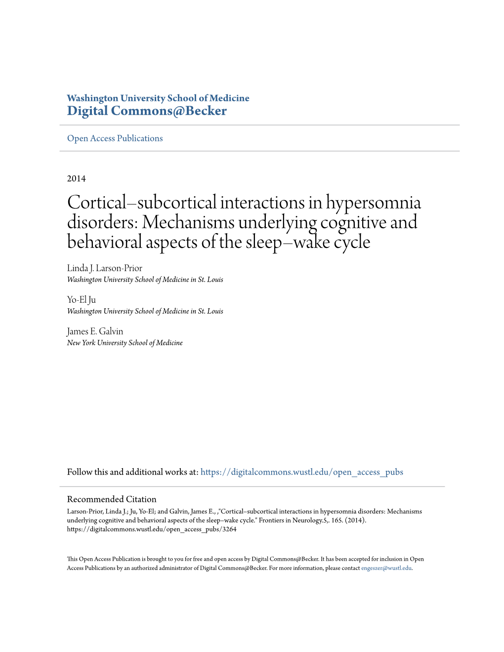 Corticalâ•Fisubcortical Interactions In