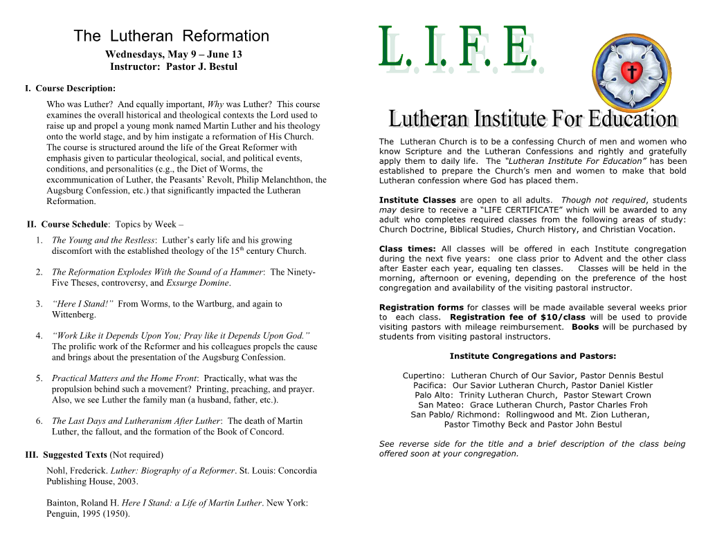 The Lutheran Reformation