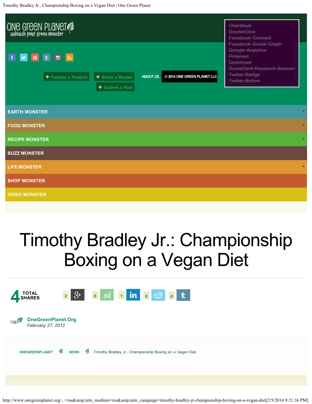 Timothy Bradley Jr.: Championship Boxing on a Vegan Diet | One Green Planet