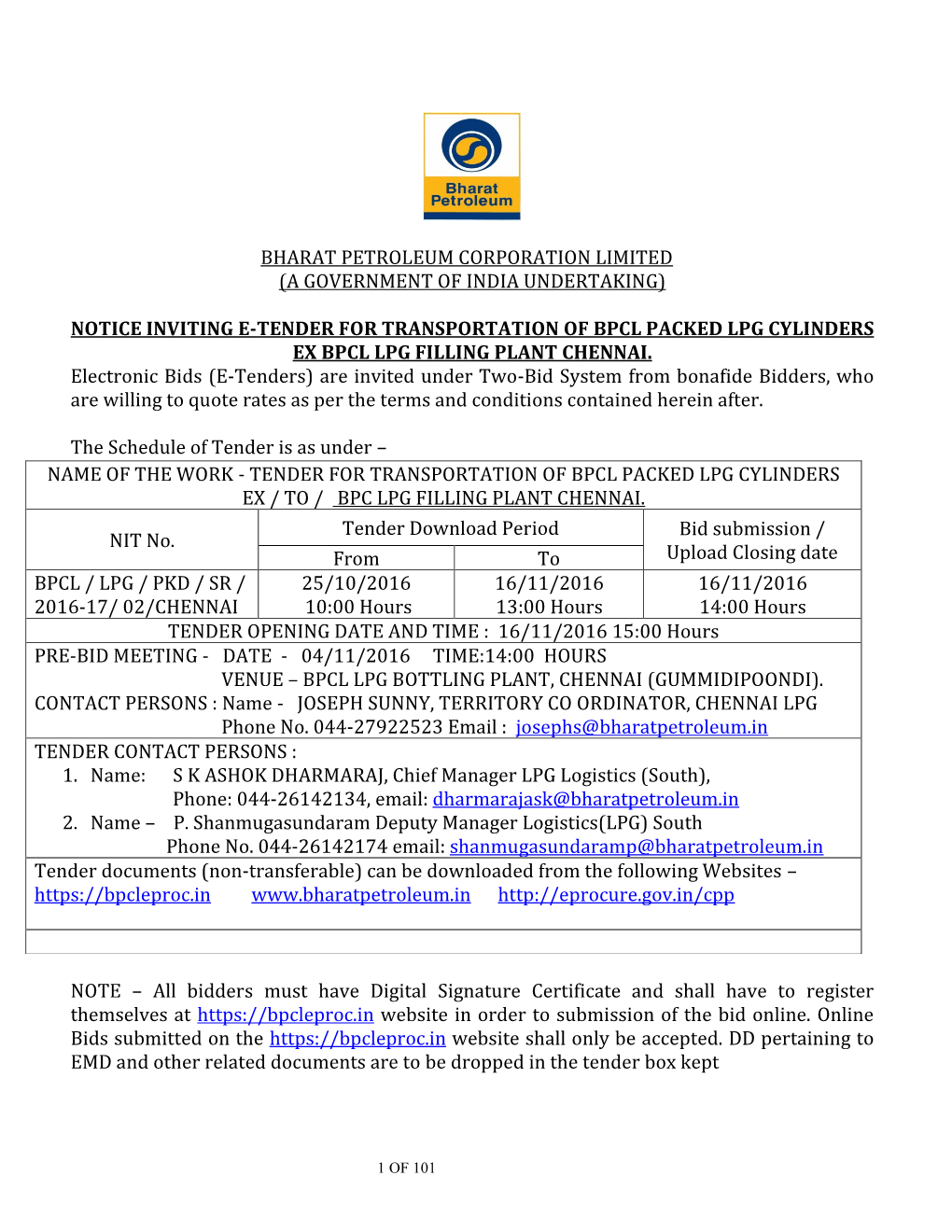 Bharat Petroleum Corporation Limited (A Government of India Undertaking)