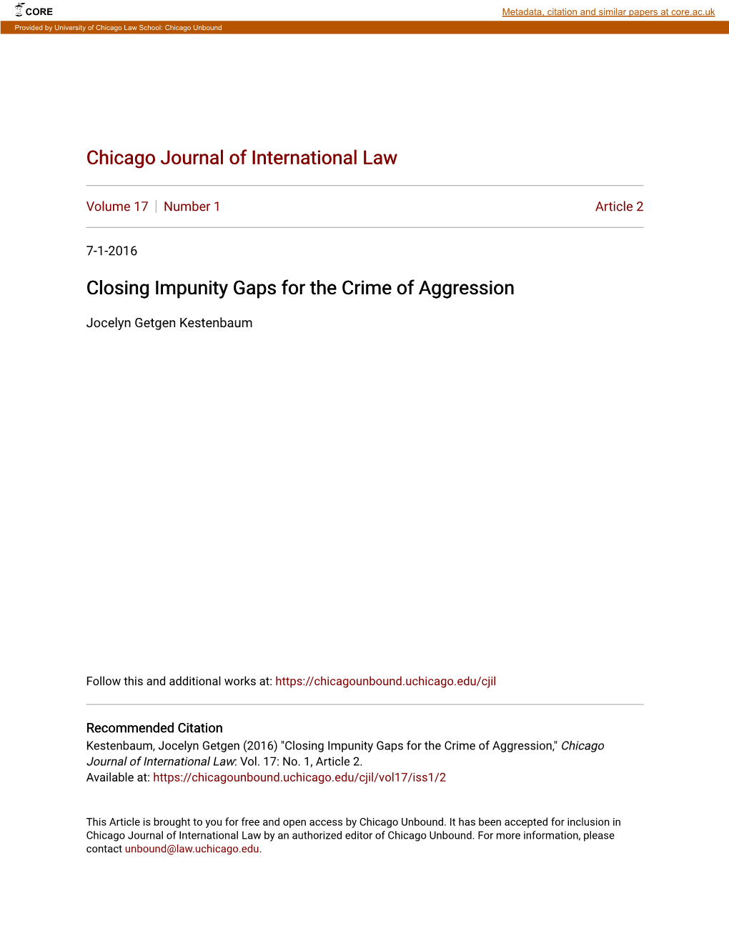 Closing Impunity Gaps for the Crime of Aggression