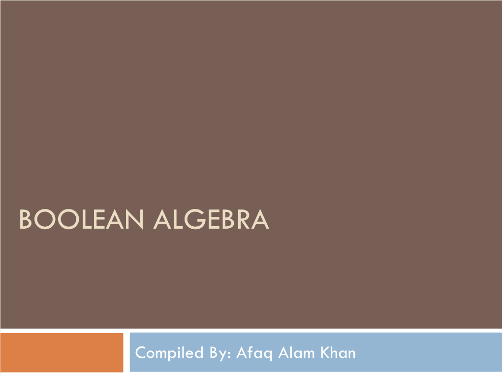 Boolean Algebra