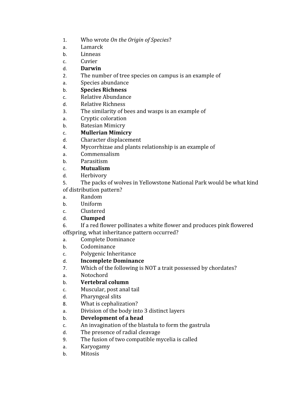 1. Who Wrote on the Origin of Species?