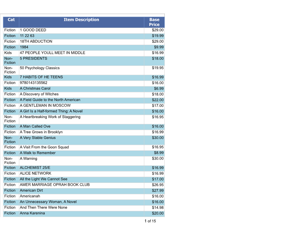 Book List 5:10:20