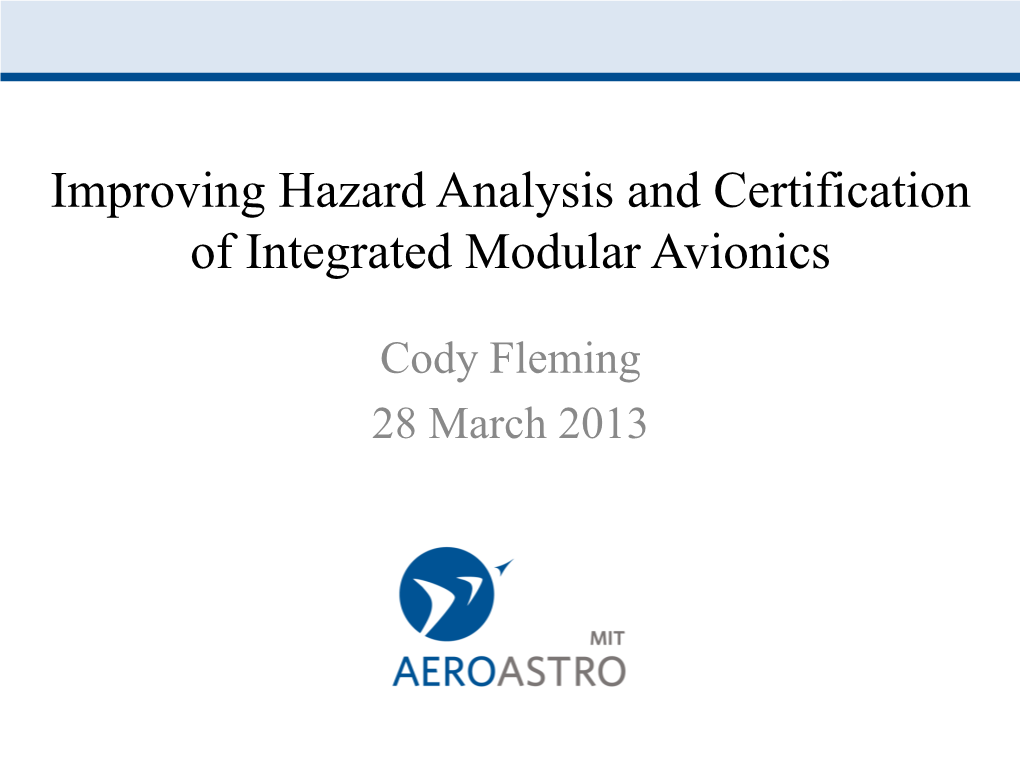 Improving Hazard Analysis and Certification of Integrated Modular Avionics