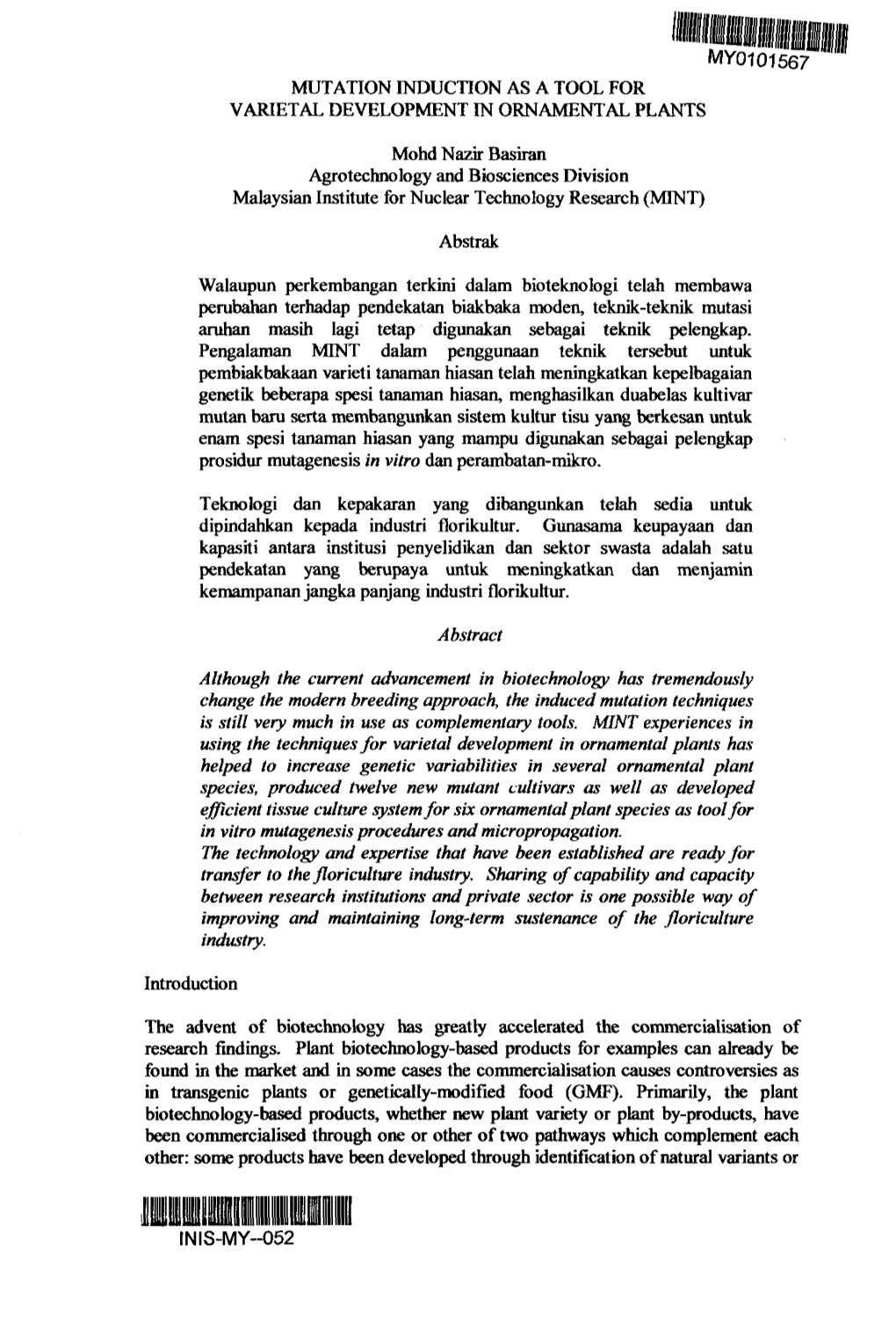 Mutation Induction As a Tool for Varietal Development in Ornamental Plants