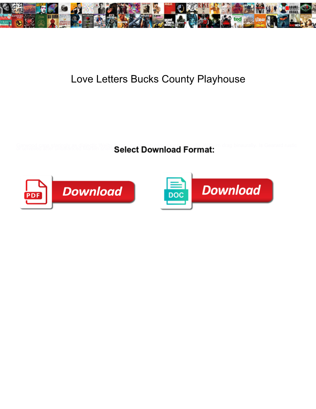 Love Letters Bucks County Playhouse