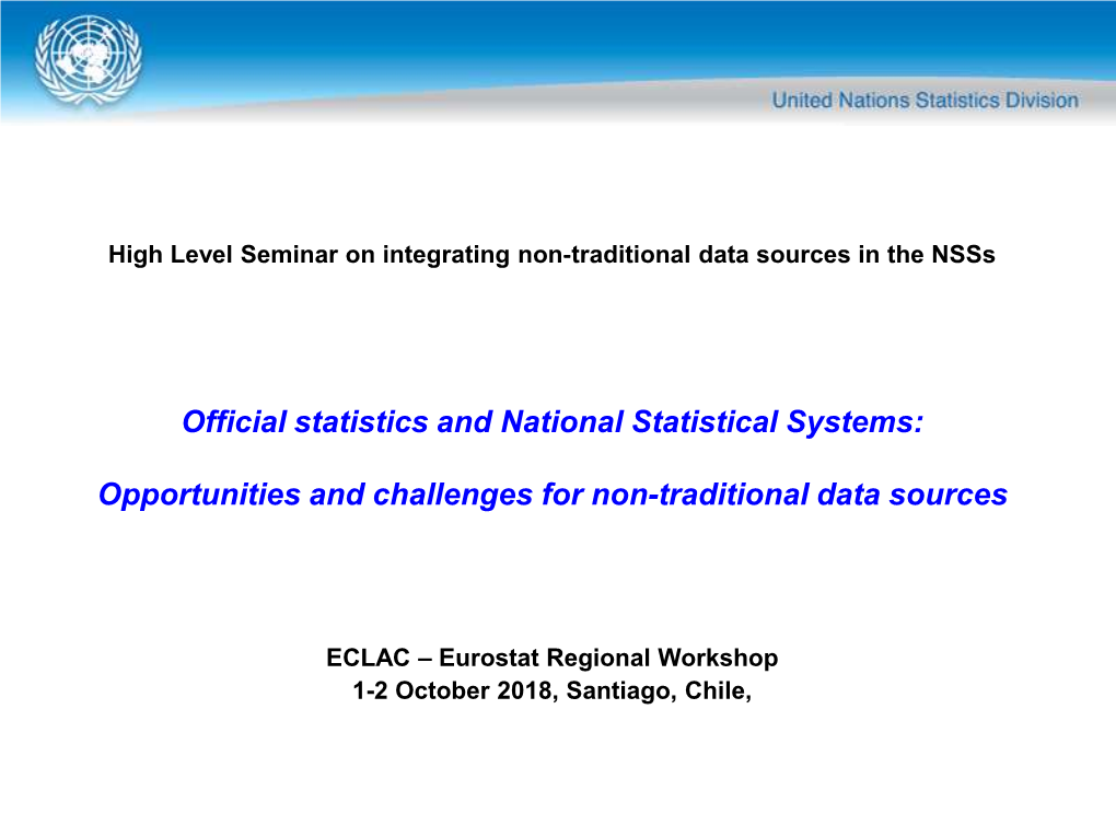 Official Statistics and National Statistical Systems