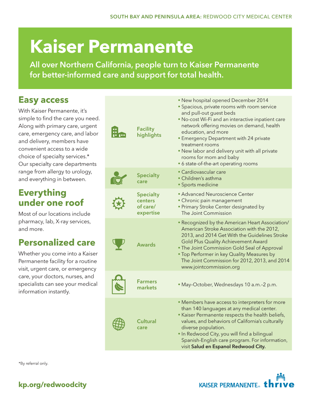 Kaiser Permanente South Bay and Peninsula Area Redwood City