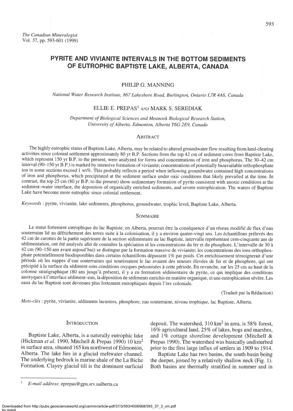 Pyrite and Vivianite Intervals in the Bottom Sediments of Eutrophic