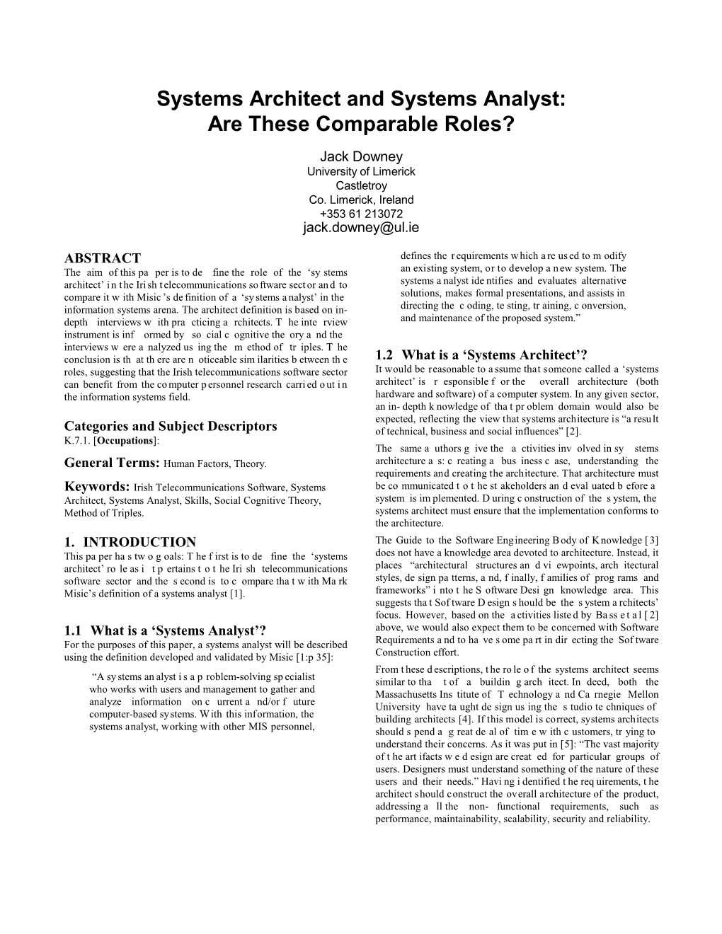 Systems Architect and Systems Analyst: Are These Comparable Roles?