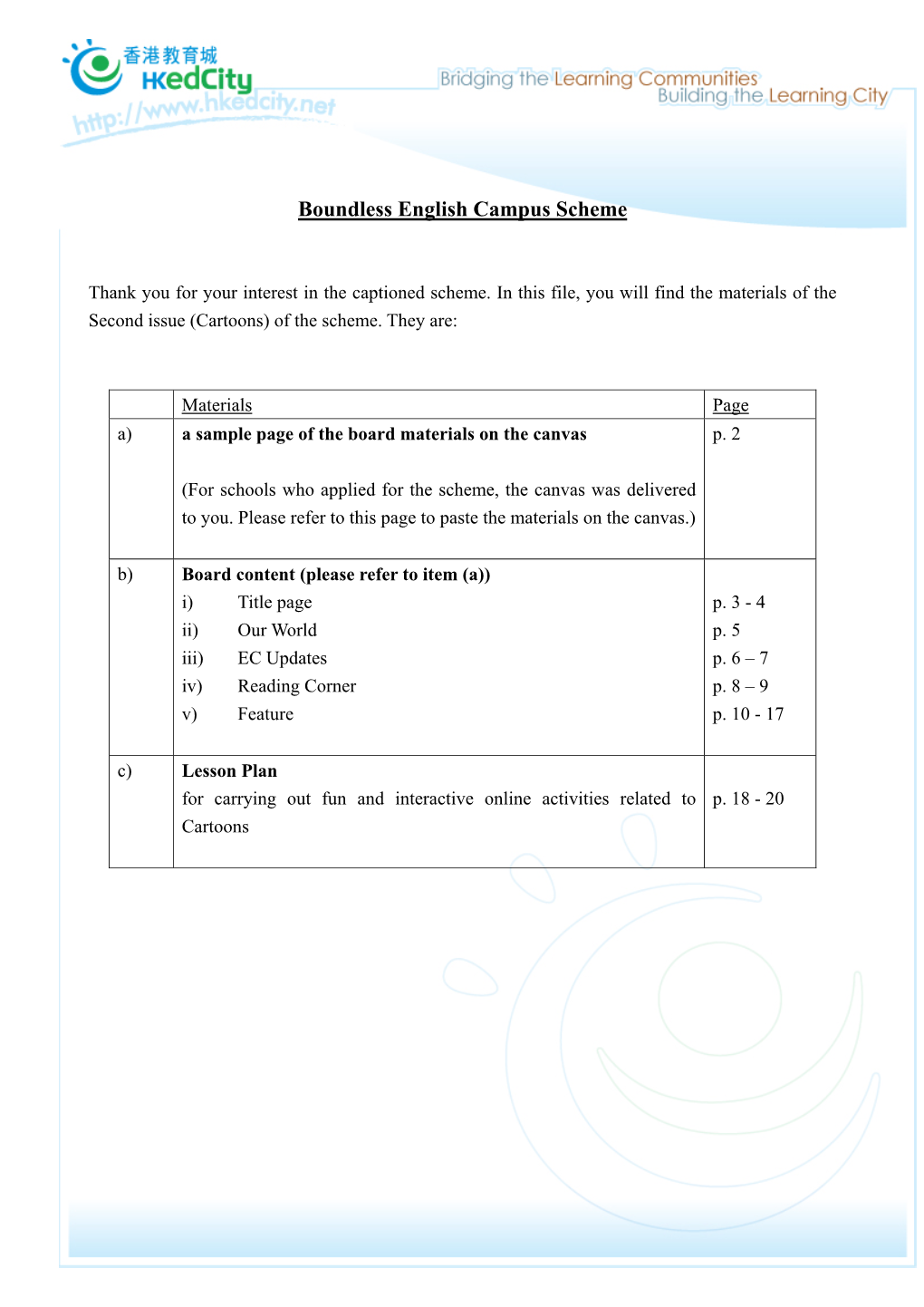 Boundless English Campus Scheme