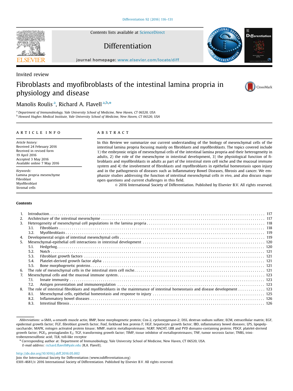 Invited Reviewfibroblasts and Myofibroblasts of the Intestinal