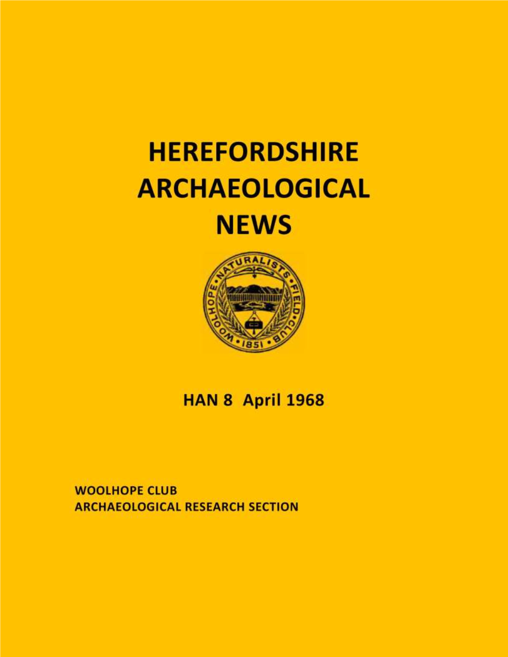 Herefordshire News Sheet Woolhope Club Archaeological Research Section