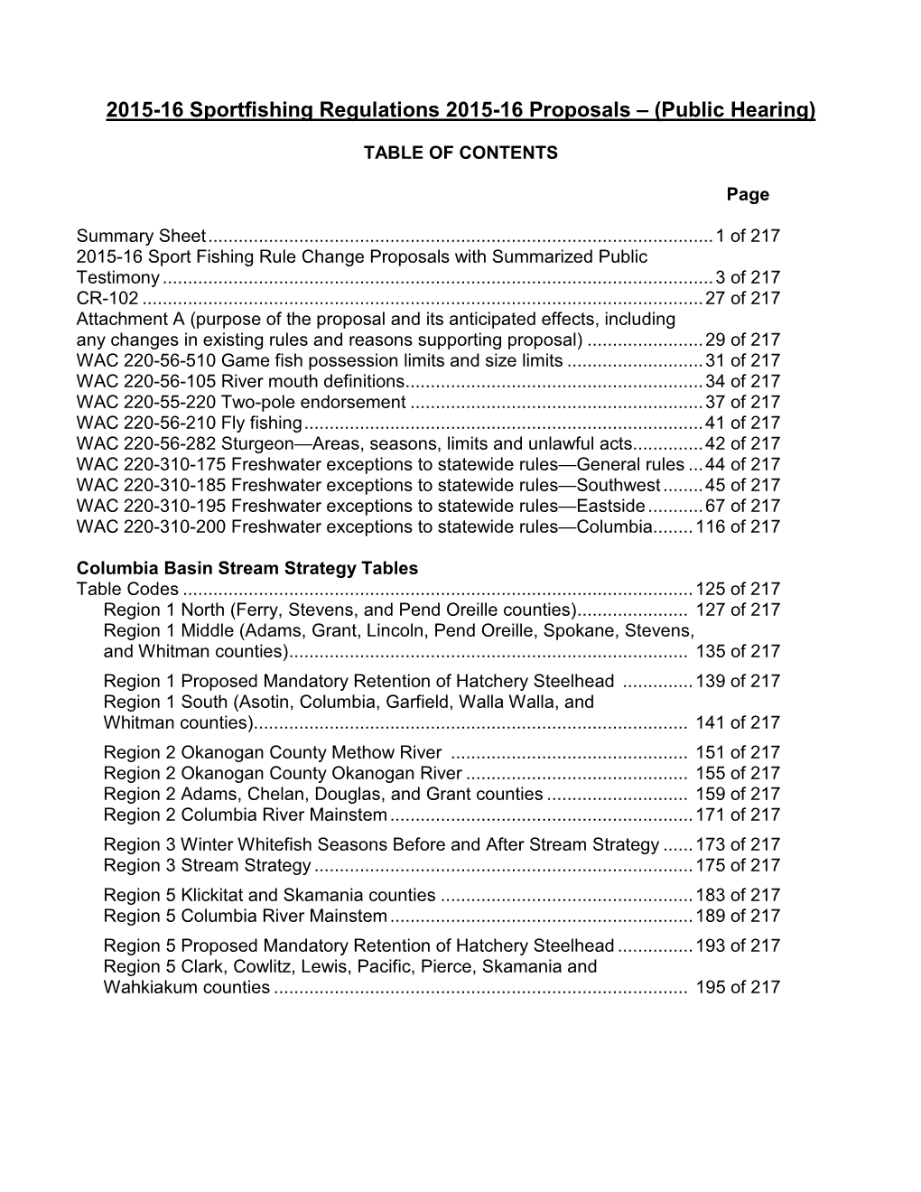 Summary Sheet