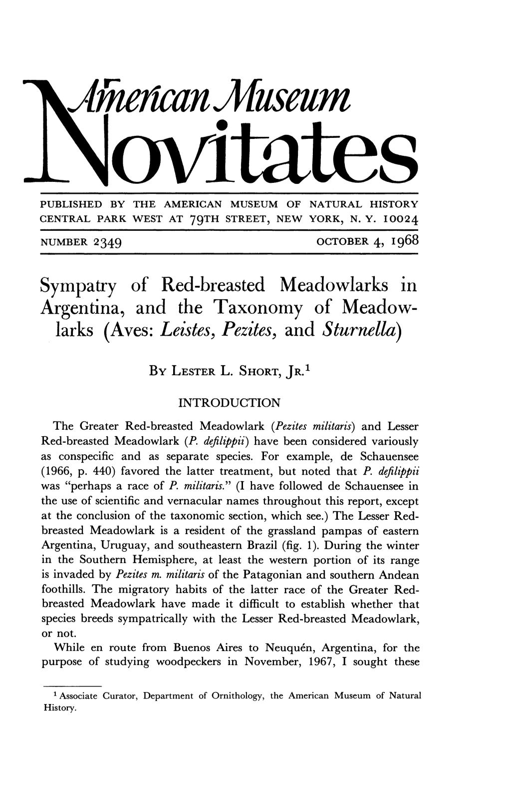 Ijhteucan %Mllsdum K Xit I by the MUSEUM PUBLISHED AMERICAN of NATURAL HISTORY CENTRAL PARK WEST at 79TH STREET, NEW YORK, N