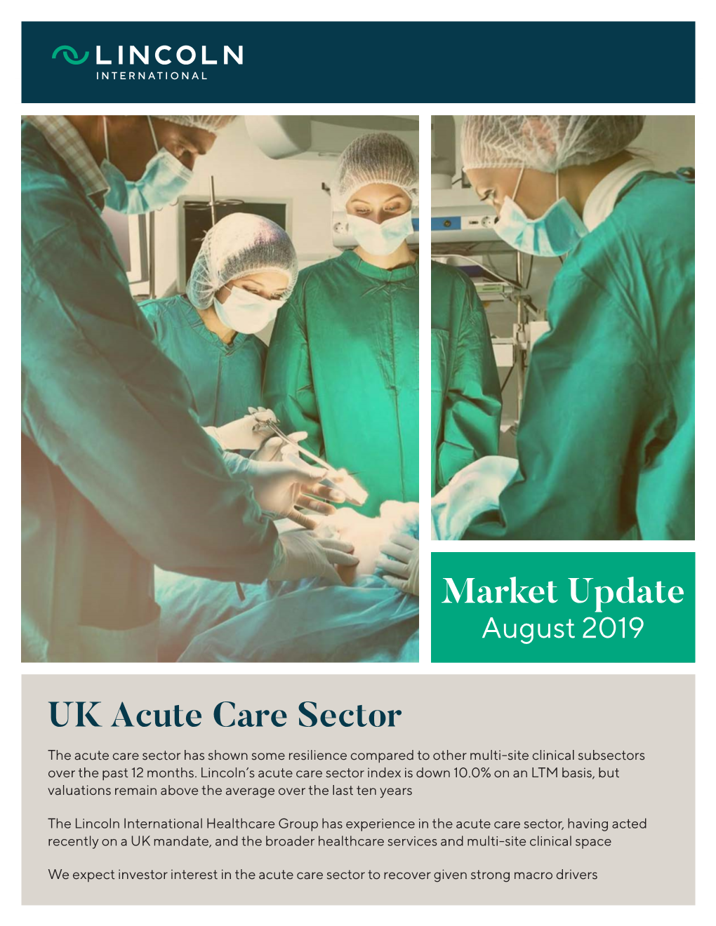 UK Acute Care Sector Market Update August 2019