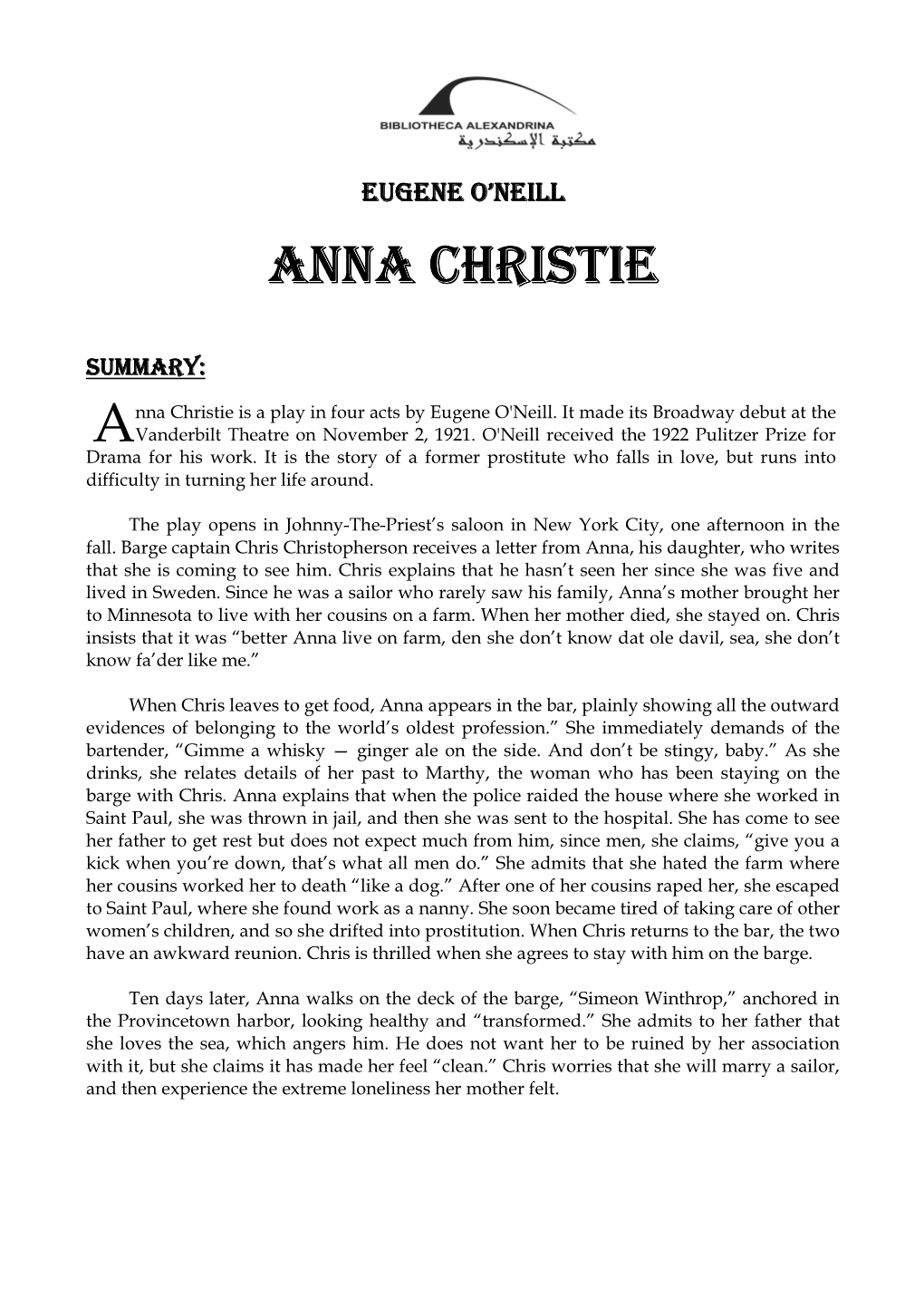 Anna Christie Anna Christie