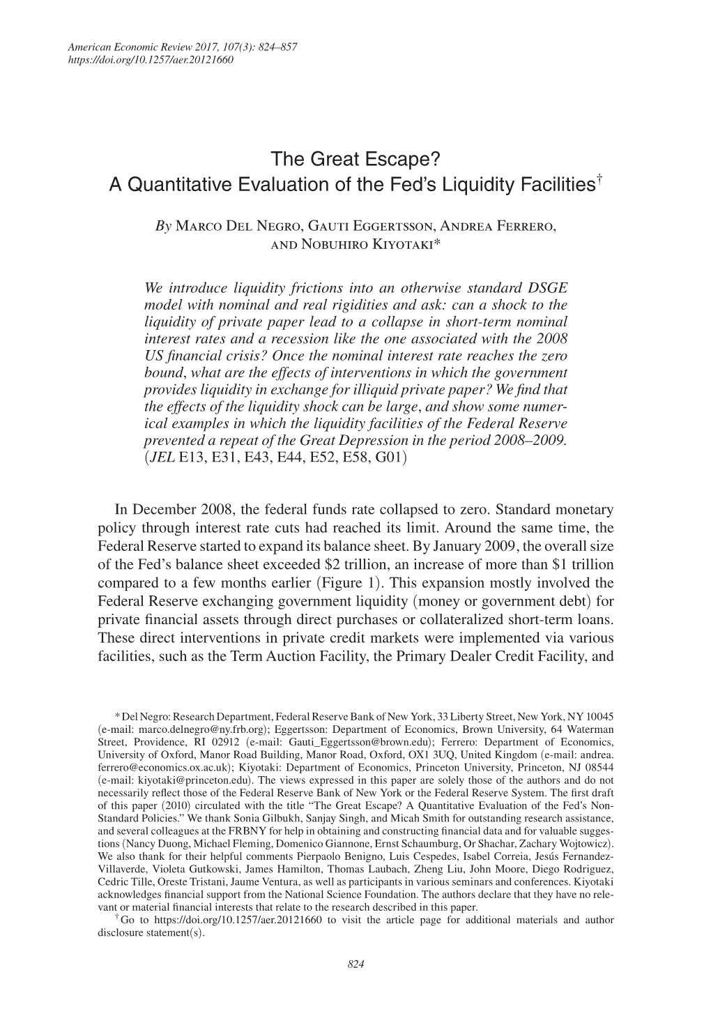 The Great Escape? a Quantitative Evaluation of the Fed's Liquidity Facilities