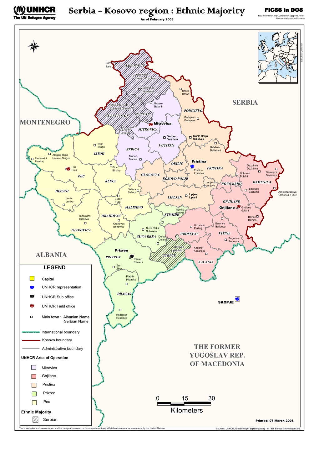Ethnic Majority Field Information and Coordination Support Section As of February 2008 Division of Operational Services