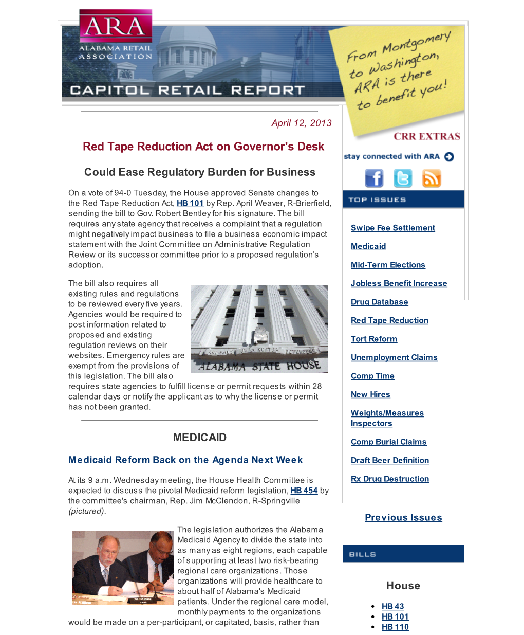 Red Tape Reduction Act on Governor's Desk