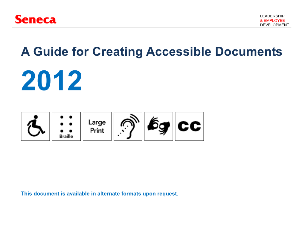 Guide for Creating Accessible Documents (Word
