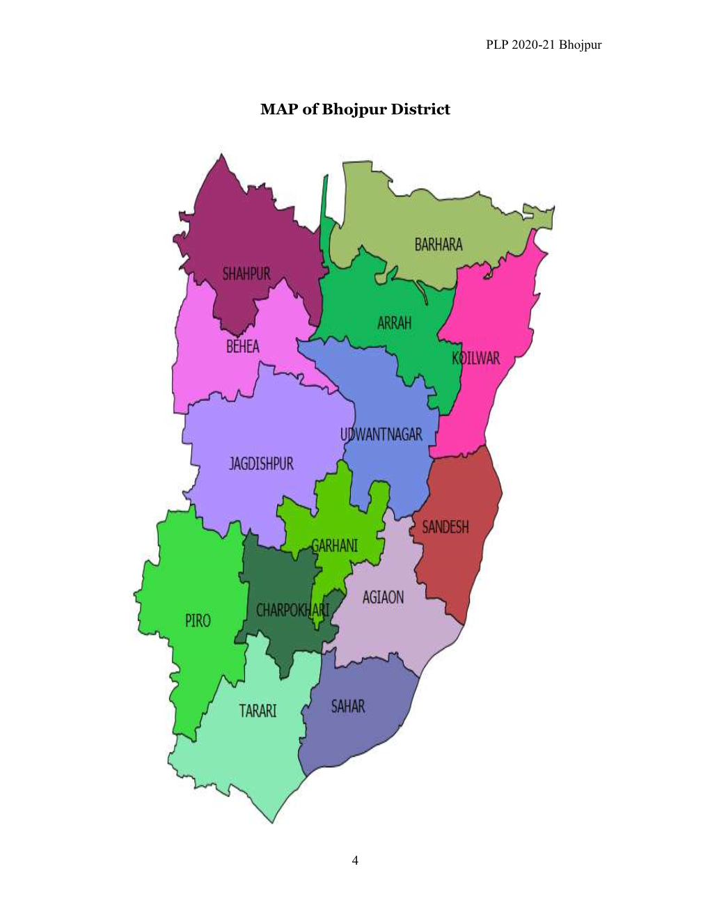 MAP of Bhojpur District