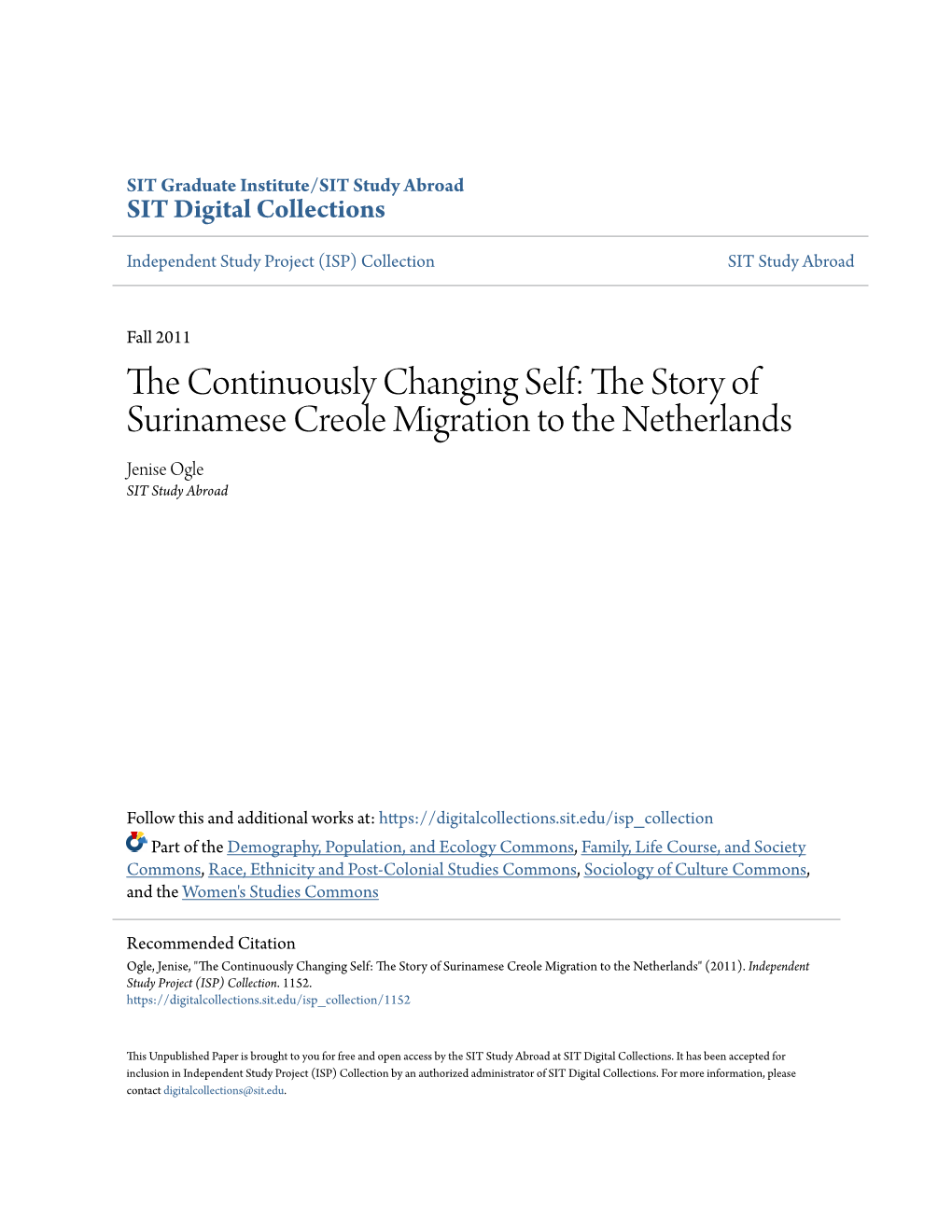 The Story of Surinamese Creole Migration to the Netherlands