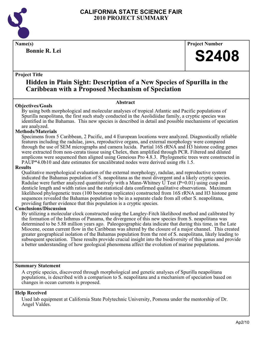 Hidden in Plain Sight: Description of a New Species of Spurilla in the Caribbean with a Proposed Mechanism of Speciation