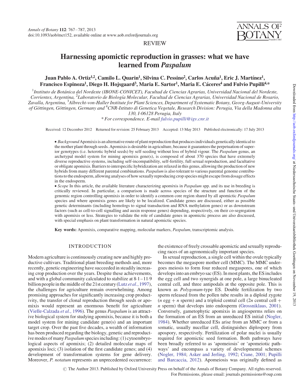 Harnessing Apomictic Reproduction in Grasses: What We Have Learned from Paspalum