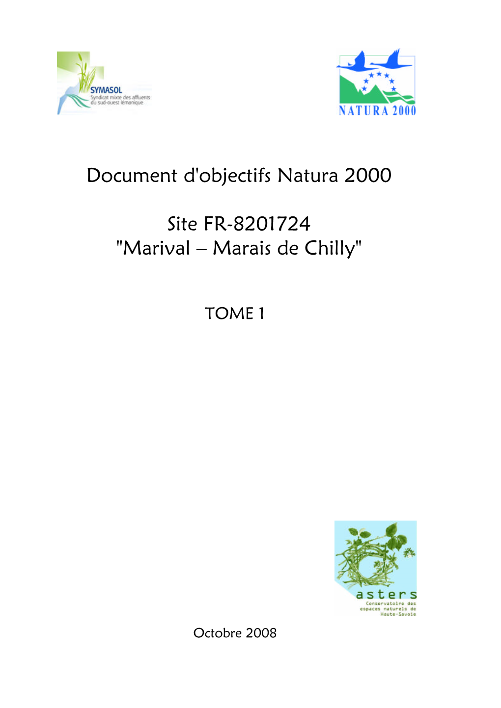 Document D'objectifs Natura 2000 Site FR-8201724 "Marival – Marais De Chilly"