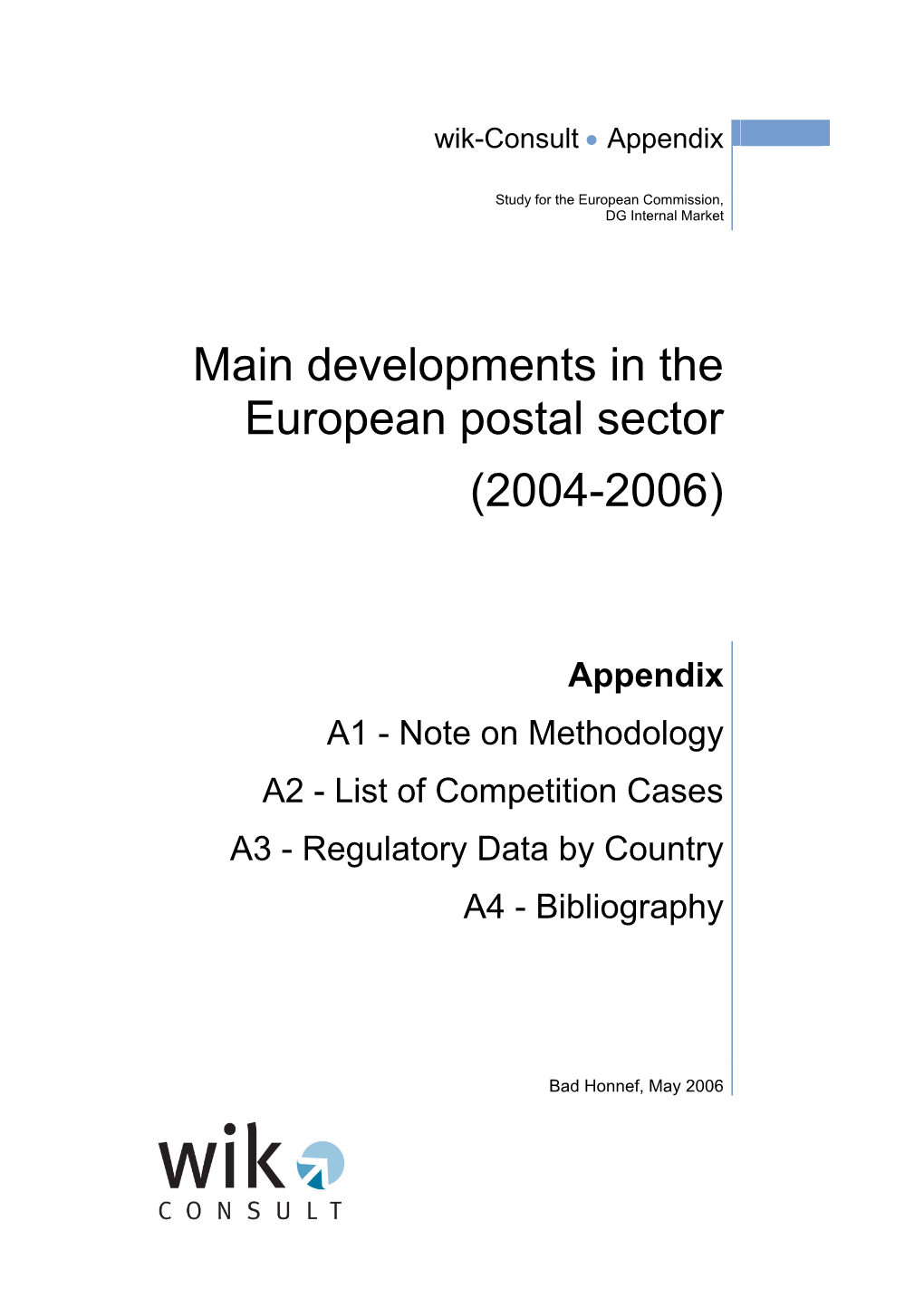 Developments in the European Postal Sector (2004-2006)