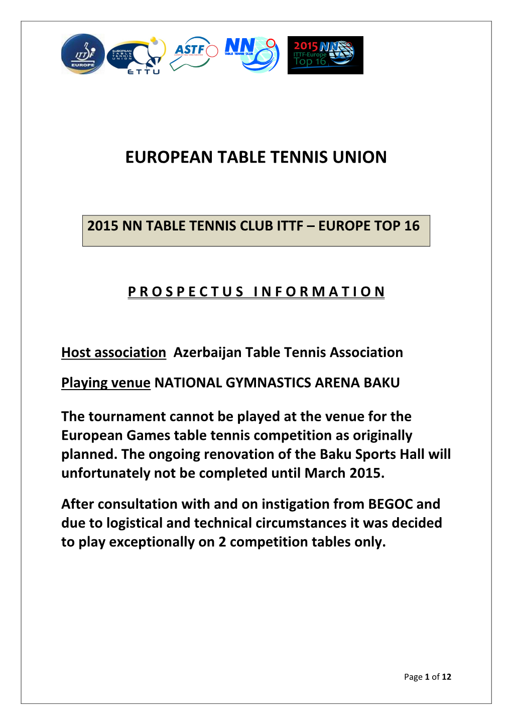 European Table Tennis Union