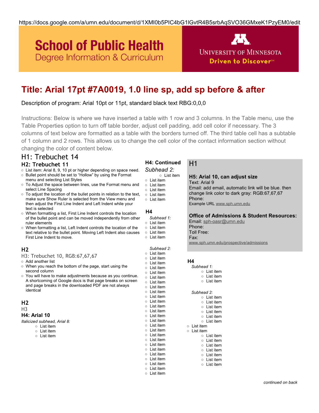 TEMPLATE Curriculum Sheet - Columns (ADVANCED INSTRUCTIONS)