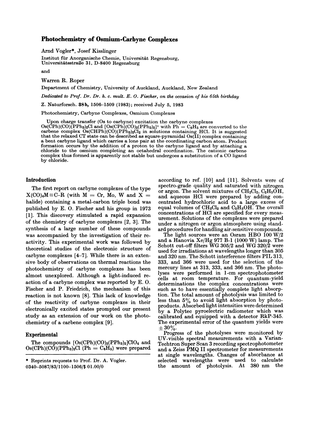 Photochemistry of Osmium-Carbyne Complexes