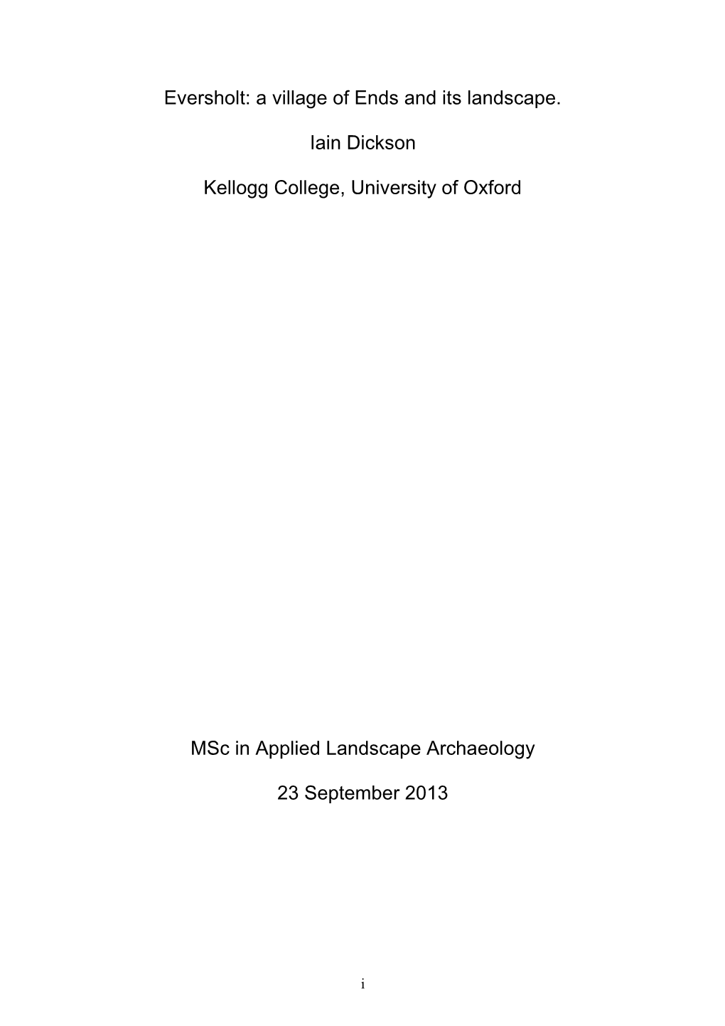 Iain Dickson's Msc Dissertation – November 2014