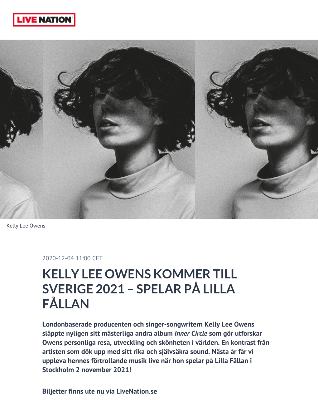 Kelly Lee Owens Kommer Till Sverige 2021 – Spelar På Lilla Fållan