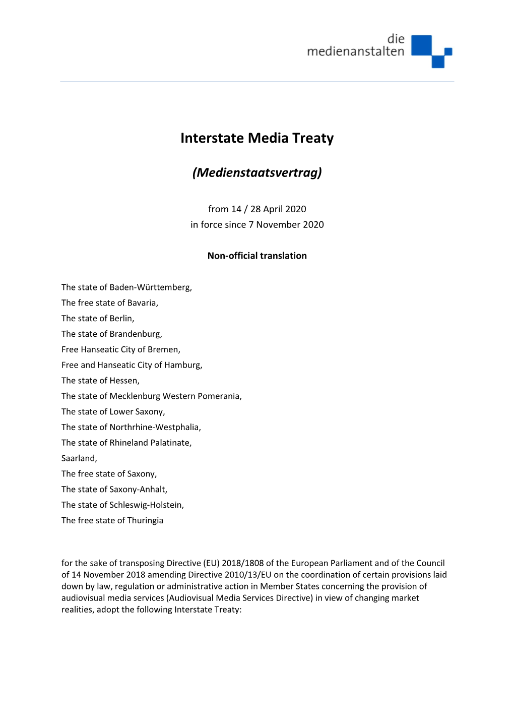 Interstate Media Treaty