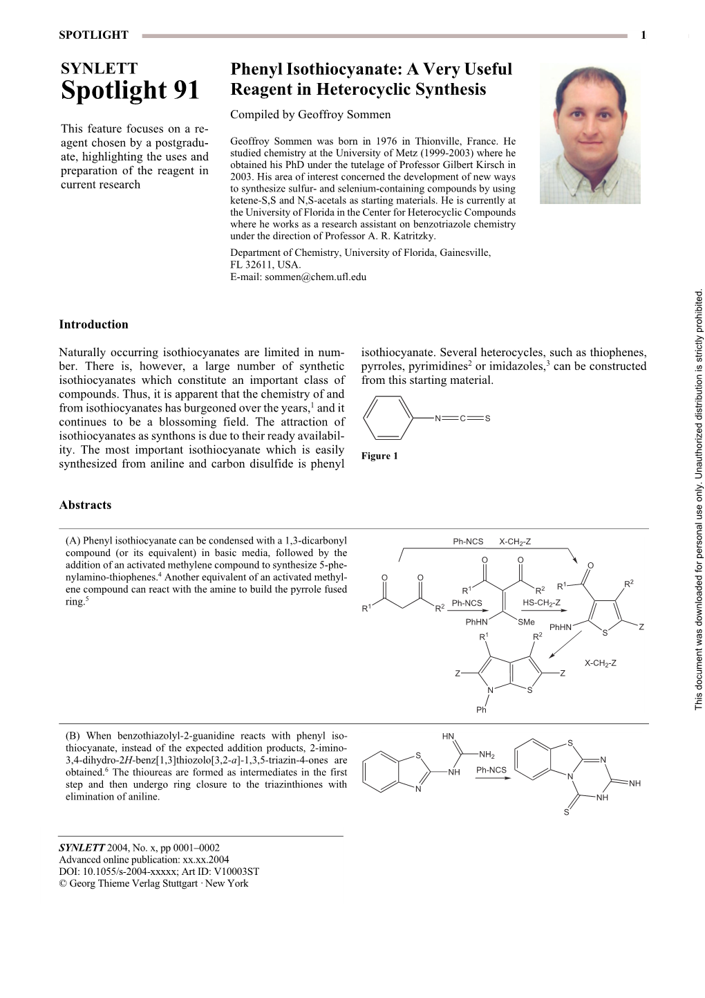 Phenyl Isothiocyanate: a Very Useful Reagent in Heterocyclic Synthesis