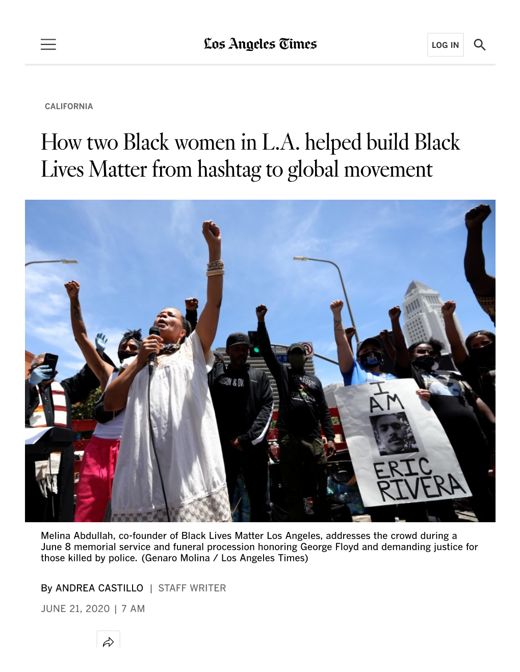 How Two Black Women in L.A. Helped Build Black Lives Matter from Hashtag to Global Movement