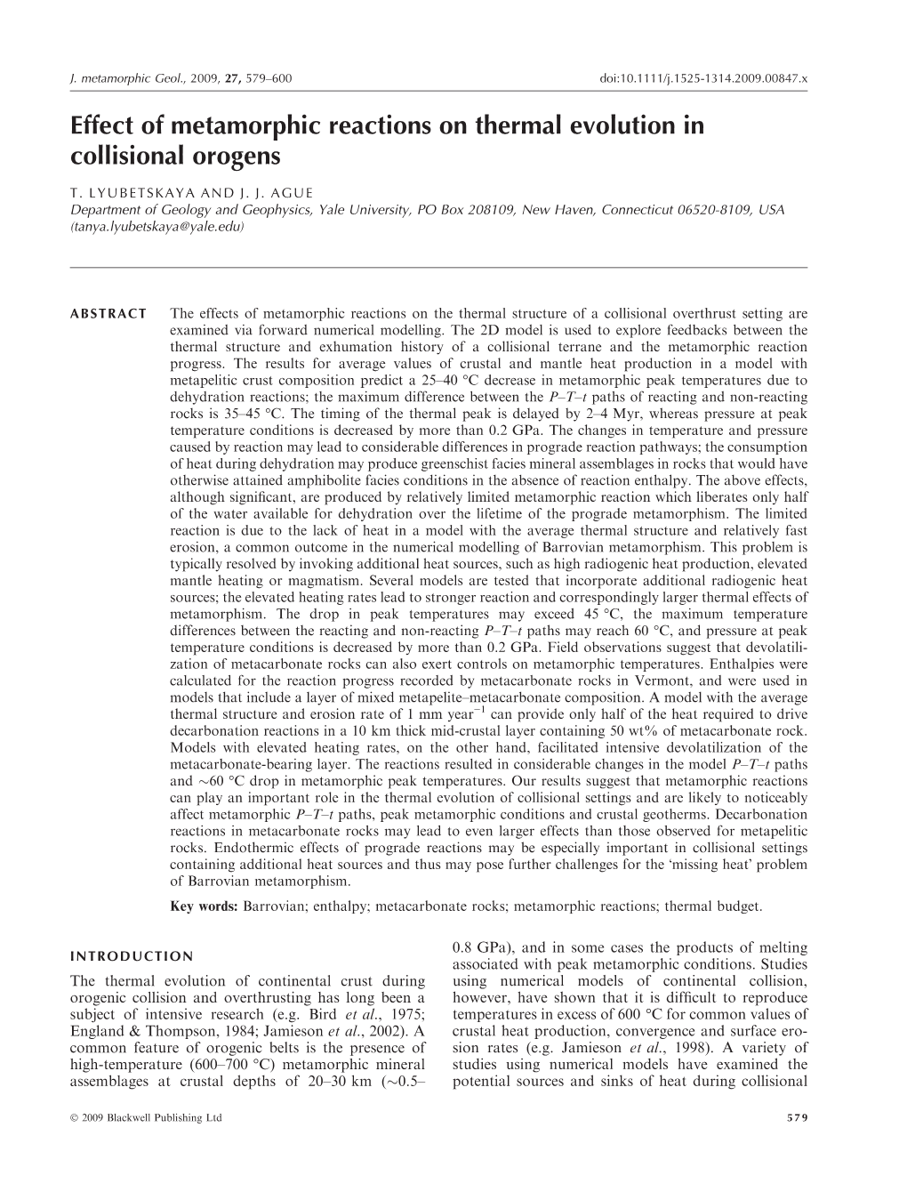 Effect of Metamorphic Reactions on Thermal Evolution in Collisional Orogens