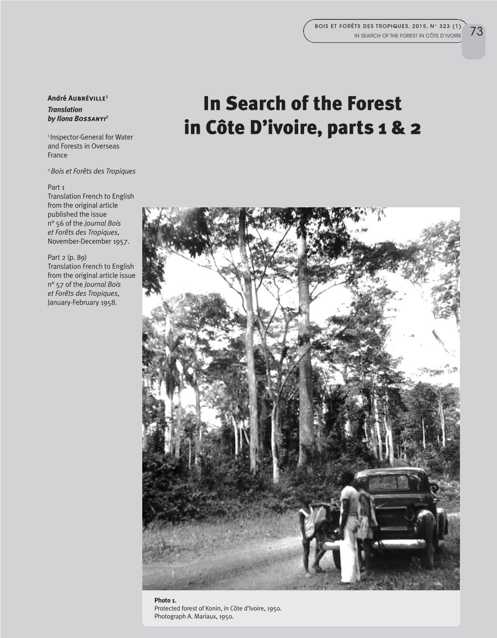 BFT323-In Search of the Forest in Cote Divoire