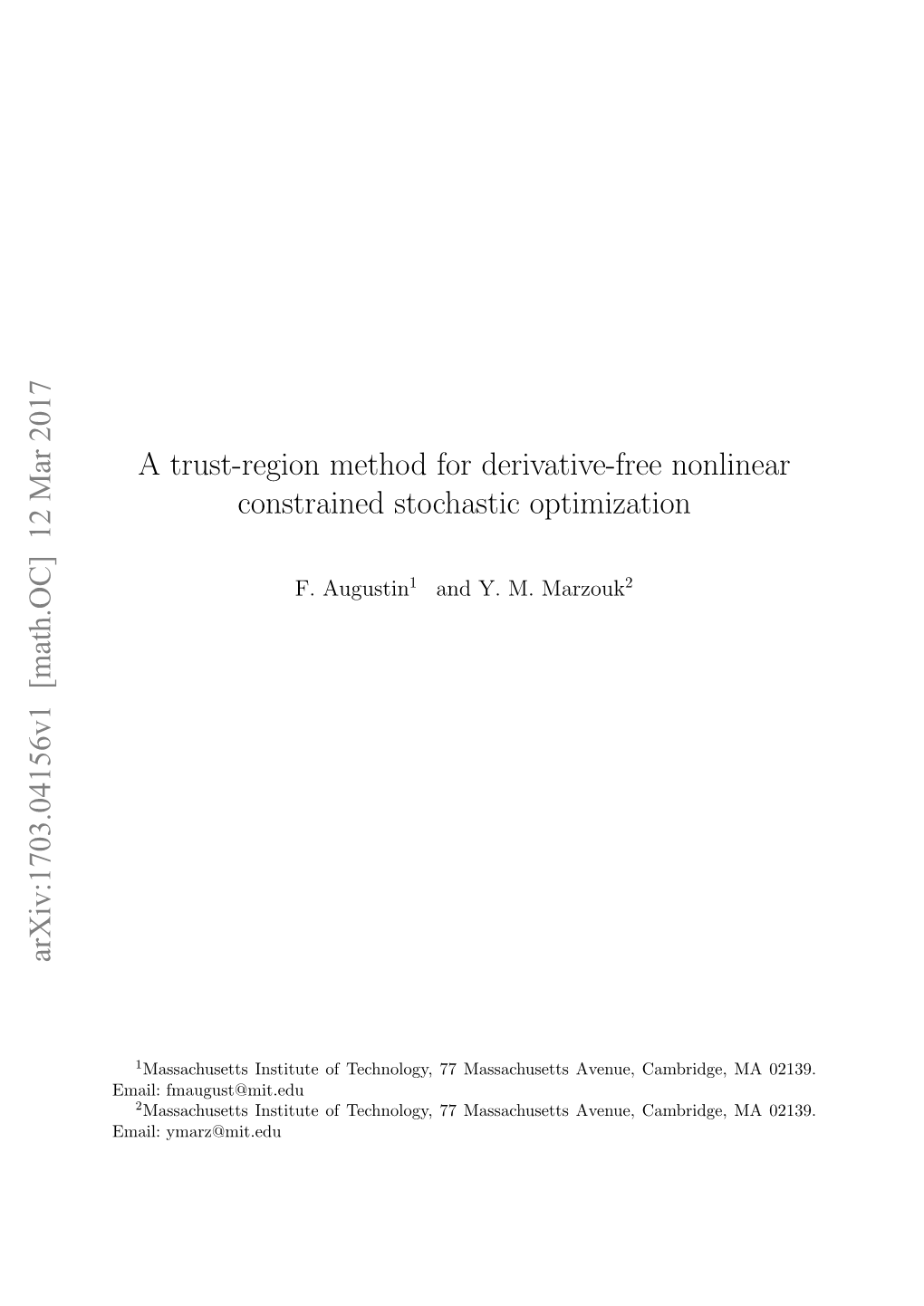 A Trust-Region Method for Derivative-Free Nonlinear Constrained Stochastic Optimization