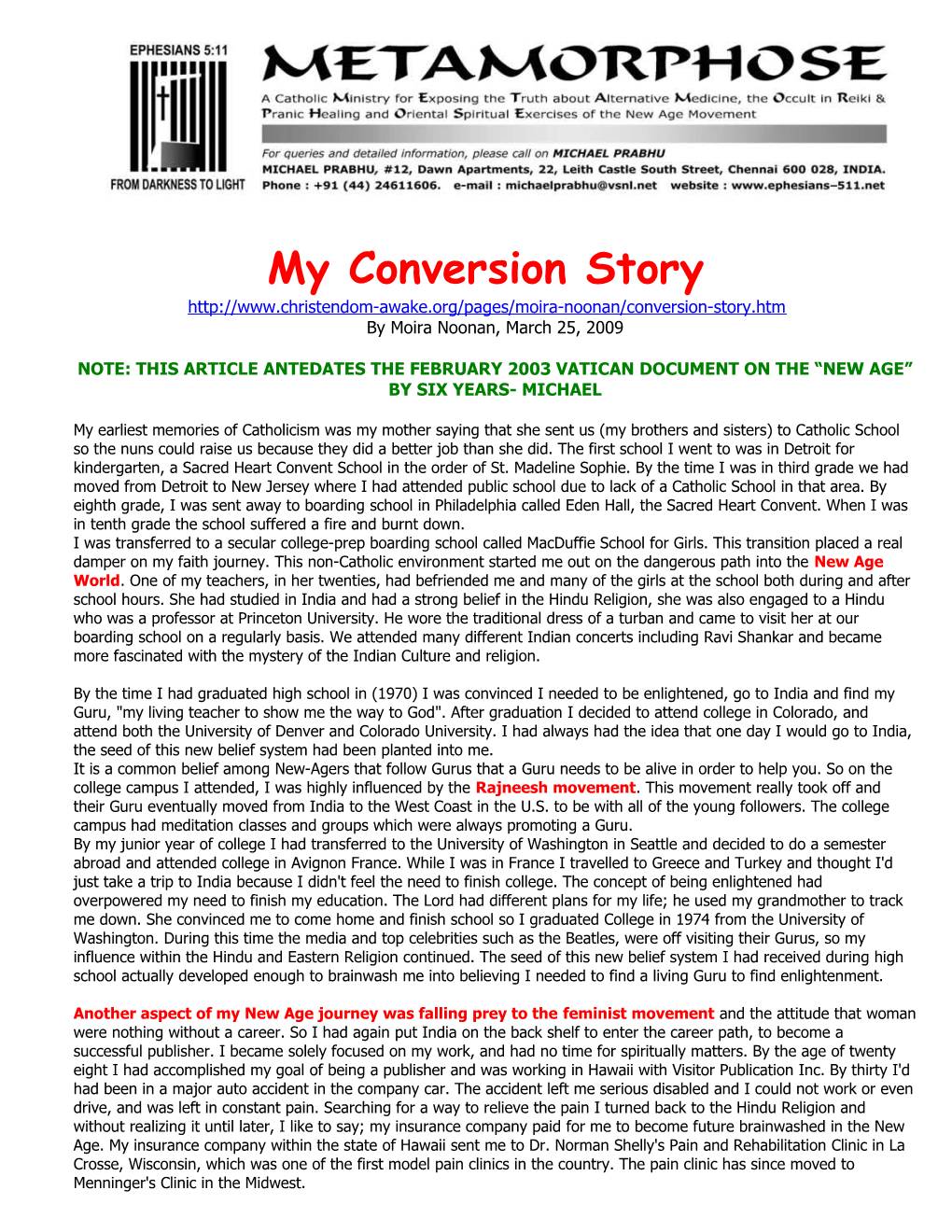 My Conversion Story