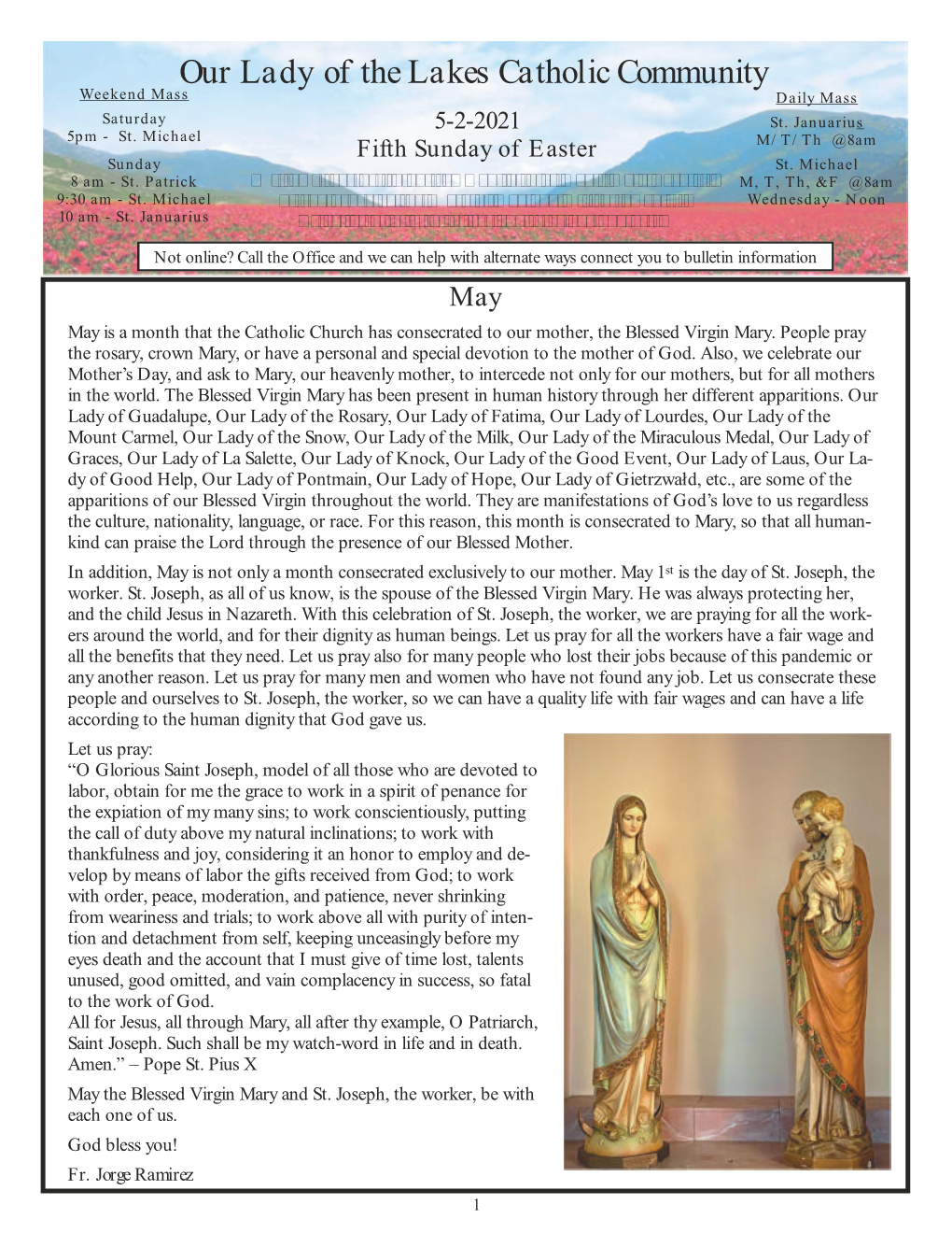 Our Lady of the Lakes Catholic Community Weekend Mass Daily Mass